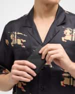Image 2 of 4: Burberry Men's Embossed Check Leather Bifold Card Holder