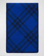 Image 2 of 3: Burberry Men's Wool Check EKD Label Scarf