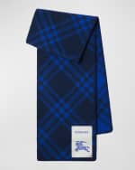 Image 1 of 3: Burberry Men's Wool Check EKD Label Scarf