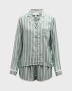 Image 2 of 6: PJ Salvage Stripe Hype Long-Sleeve & Shorts Pajama Set