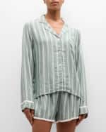 Image 1 of 6: PJ Salvage Stripe Hype Long-Sleeve & Shorts Pajama Set