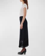 Image 3 of 6: Another Tomorrow Fringe Hem Knit Maxi Skirt