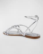 Image 2 of 4: DEE OCLEPPO Barbados Metallic Strappy Flat Sandals