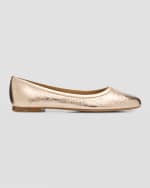 Image 1 of 6: Chloe Marcie Metallic Leather Ballerina Flats