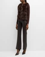 Image 5 of 6: Kelli Kouri Chevron Faux Fur Vest