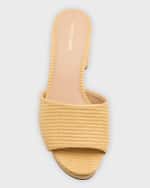 Image 5 of 5: Veronica Beard Dali Leather Platform Slide Sandals