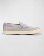 Image 1 of 6: Brunello Cucinelli Men's Suede Moccasin Penny Loafers