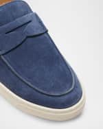 Image 4 of 6: Brunello Cucinelli Men's Suede Moccasin Penny Loafers