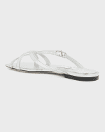Image 3 of 6: Jimmy Choo Jess Metallic Crisscross Flat Sandals