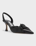 Image 5 of 6: Jimmy Choo Hedera Leather Knot Halter Pumps