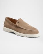 Image 5 of 5: Tod's Men's Suede Moccasin Slipper Loafers