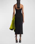 Image 3 of 5: Maticevski Hyssop Contrast Drape Strapless Midi Dress