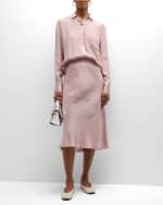 Image 7 of 7: ATM Anthony Thomas Melillo Bias-Cut Midi Silk Skirt