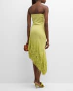 Image 4 of 6: Cult Gaia Libby Strapless High-Low Fringe Midi Dress