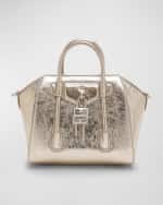 Image 1 of 6: Givenchy Antigona Lock Mini Top Handle Bag in Metallic Laminated Leather