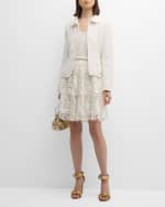 Image 5 of 6: Maison Common Metallic Tiered Lace Skirt