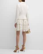 Image 3 of 6: Maison Common Metallic Tiered Lace Skirt