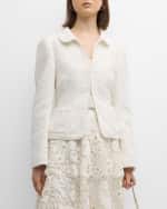 Image 2 of 6: Maison Common Peter-Pan Collar Paillette Pinstripe Tweed Jacket