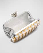 Image 5 of 6: Bottega Veneta Knot Wavy Metallic Clutch Bag