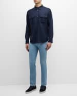 Image 2 of 6: Brioni Men's Slim-Fit Light Wash Denim Jeans