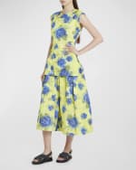 Image 2 of 7: Marni Floral Print Top with Zig-Zag Seam Detail