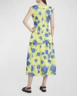 Image 5 of 7: Marni Floral Print Top with Zig-Zag Seam Detail