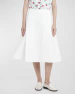 Image 2 of 6: Marni Flared Midi Skirt with Double Pleating