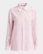 Image 1 of 7: Versace Crepe De Chine Baroque-Print Shirt