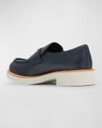 Image 2 of 5: Prada Men's Grained Deerskin Penny Loafers