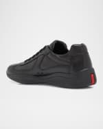 Image 3 of 6: Prada Men's Americas Cup Napa Leather Low-Top Sneakers