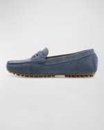 Image 1 of 2: La Canadienne Pedale Penny Suede Driver Loafers