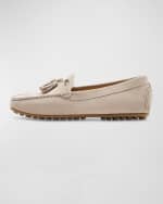 Image 1 of 2: La Canadienne Pista Tassel Suede Driver Loafers