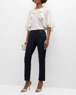 Image 5 of 6: FRAME Short-Sleeve Ruffle Blouse