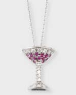Image 1 of 5: Roberto Coin 18K White Gold Cosmo Glass Pendant Necklace