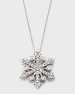 Image 1 of 5: Roberto Coin 18K White Gold Diamond Snowflake Pendant Necklace
