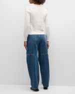 Image 3 of 6: Co Crewneck Cotton-Blend Sweater