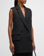 Image 1 of 6: Co Double-Breasted Herringbone Vest