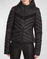 Image 1 of 3: Blanc Noir Chevron Stripe Puffer Jacket