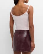 Image 5 of 6: Courreges Logo Ribbed Knit Tank Top