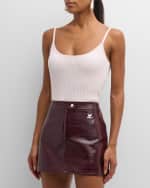 Image 3 of 6: Courreges Logo Ribbed Knit Tank Top