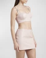 Image 5 of 6: Versace Medusa '95 Leather Crop Bustier Top