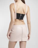 Image 4 of 6: Versace Medusa '95 Leather Crop Bustier Top