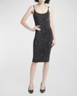 Image 1 of 6: Versace Medusa '95 Metallic Barocco Knit Sleeveless Dress