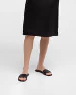 Image 2 of 6: THE ROW Link Woven Calfskin Slide Sandals