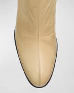 Image 4 of 6: THE ROW Liv Leather Mid Zip Boots