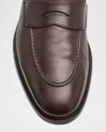 Image 4 of 6: Brunello Cucinelli Men's Leather Penny Loafers