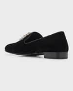 Image 2 of 5: Giuseppe Zanotti Men's Euphemiee Crystal Velvet Loafers