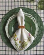 Image 3 of 5: Juliska Sitio Stripe Dinner Plate, Basil