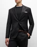 Image 4 of 5: Brunello Cucinelli Men's Tasmanian Solid Virgin Wool Suit
