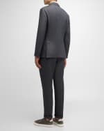 Image 3 of 6: Brunello Cucinelli Men's Wool and Linen Three-Button Suit